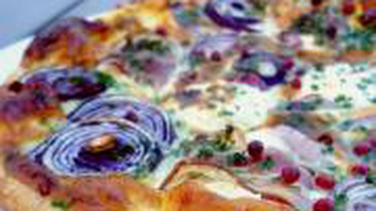 Tarte chèvre-oignons rouges