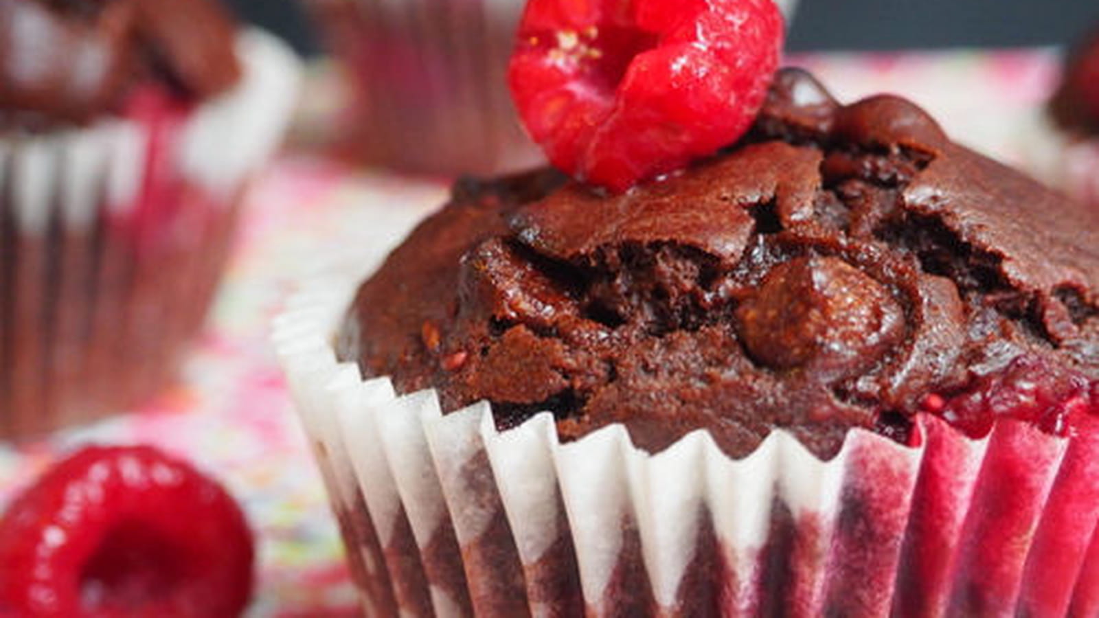Muffins chocolat et framboises