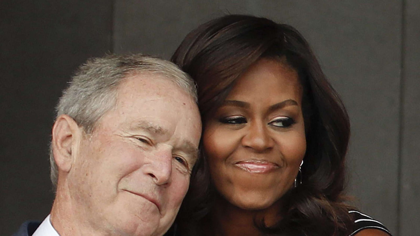 Michelle Obama et George W. Bush