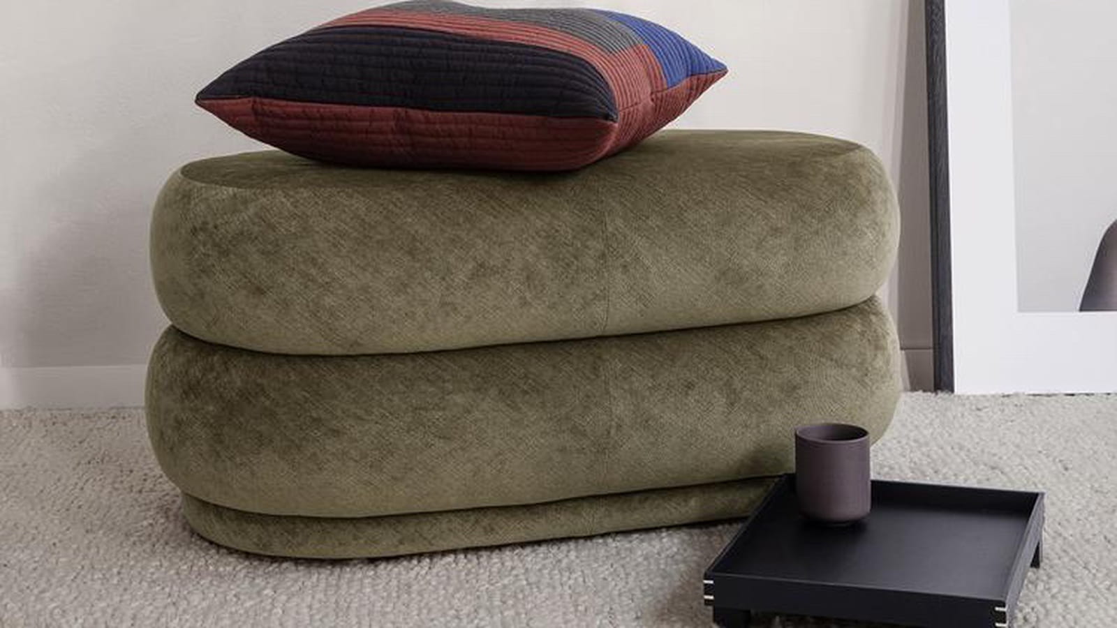 Pouf en velours