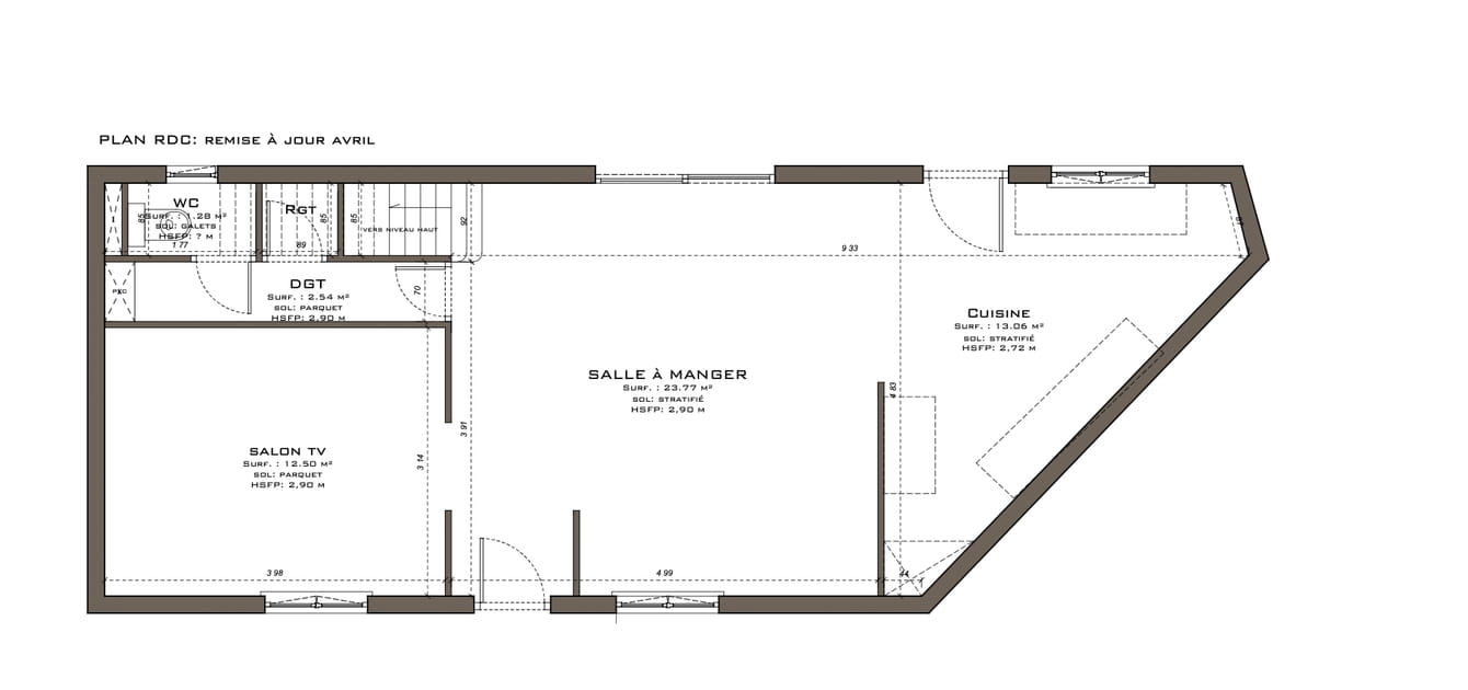 Le plan avant travaux