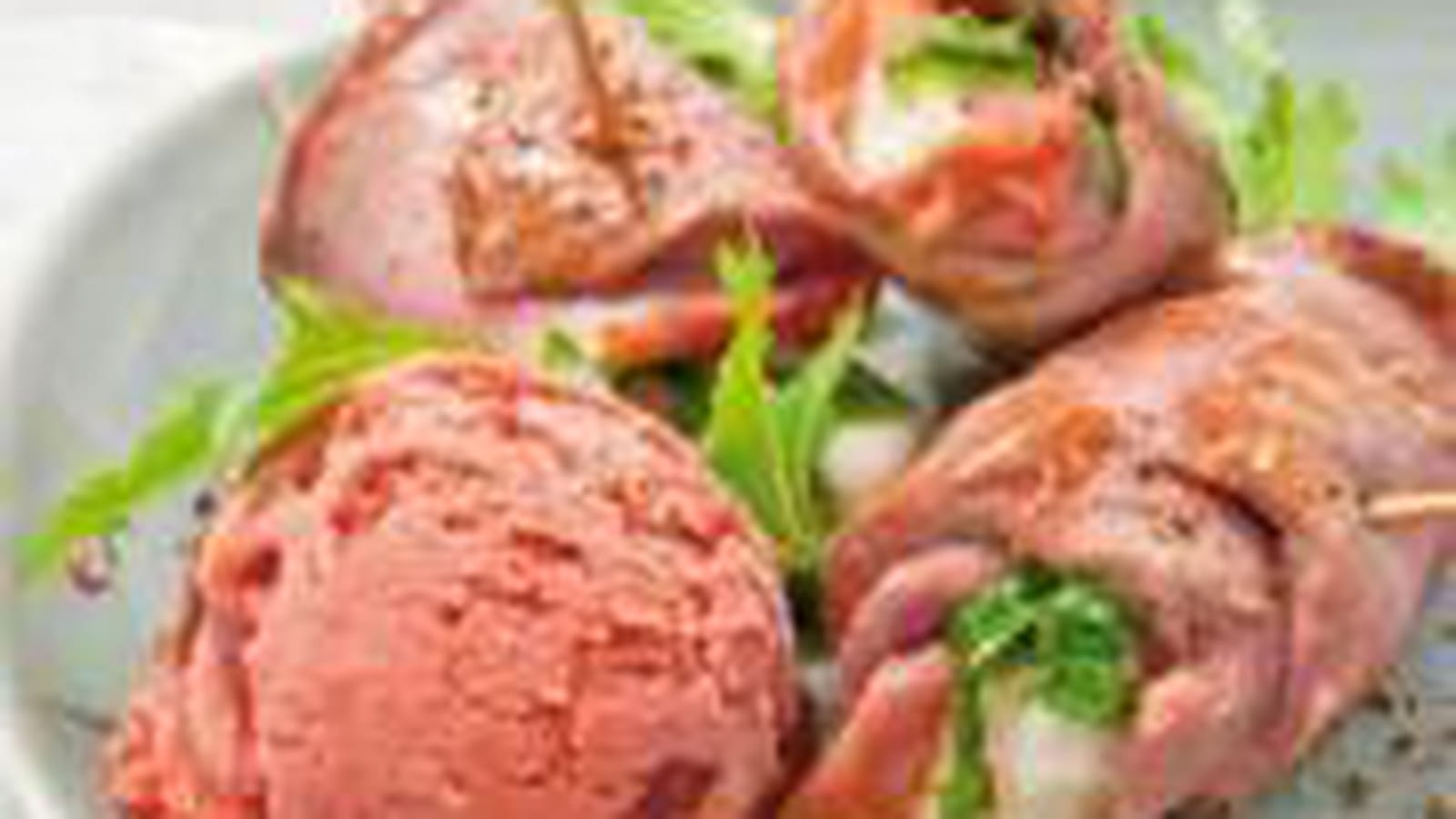 Canard et sorbet quetsche