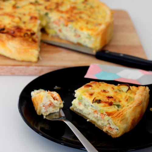 Quiche poireau et truite fumée