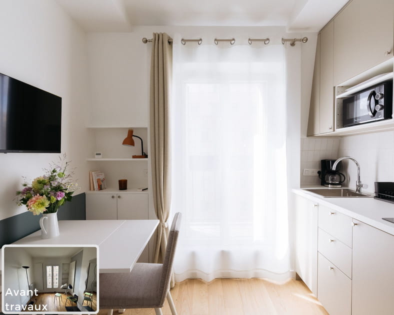 Avant-apr&egrave;s&nbsp;: cette chambre de bonne &eacute;triqu&eacute;e semble avoir pouss&eacute; les murs