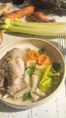 Cuisse de lapin vapeur au gingembre et légumes d'hiver : Etape 5