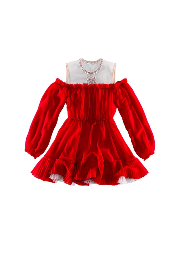 Robe trompel'œil rouge collection Giambattista Valli x H&M hiver