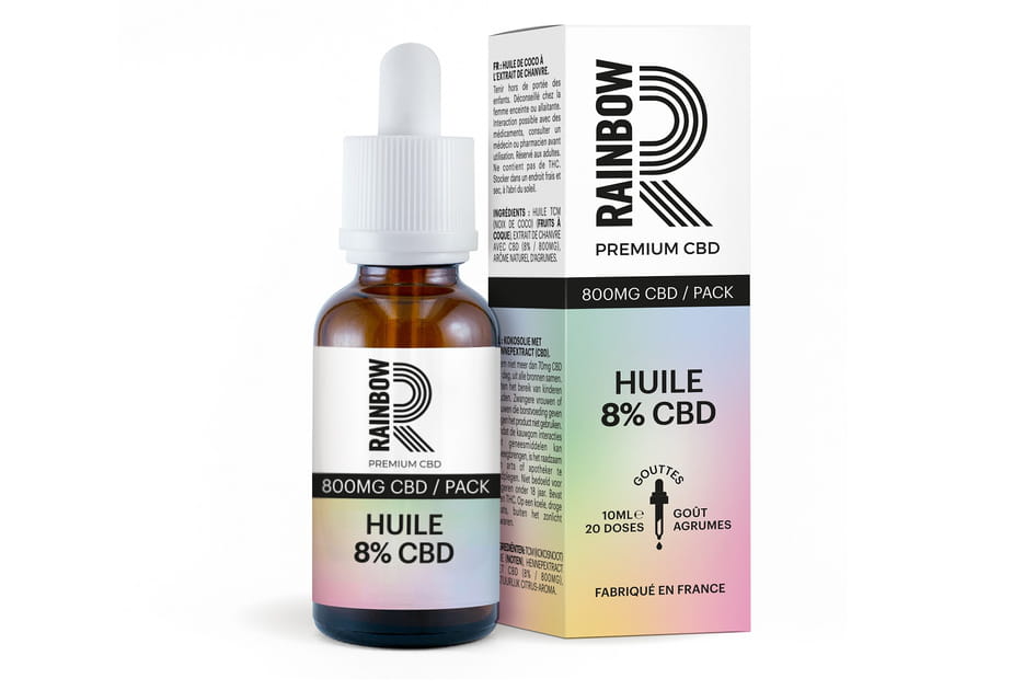 L'huile 8% CBD de Rainbow