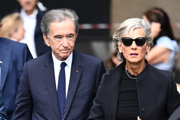 Bernard Arnault et sa femme aux obs&egrave;ques de Mathilde Favier, &agrave; Paris