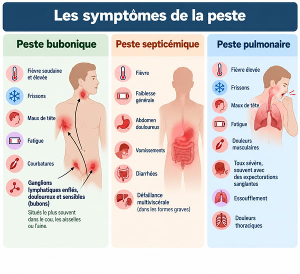 Schéma peste symptômes