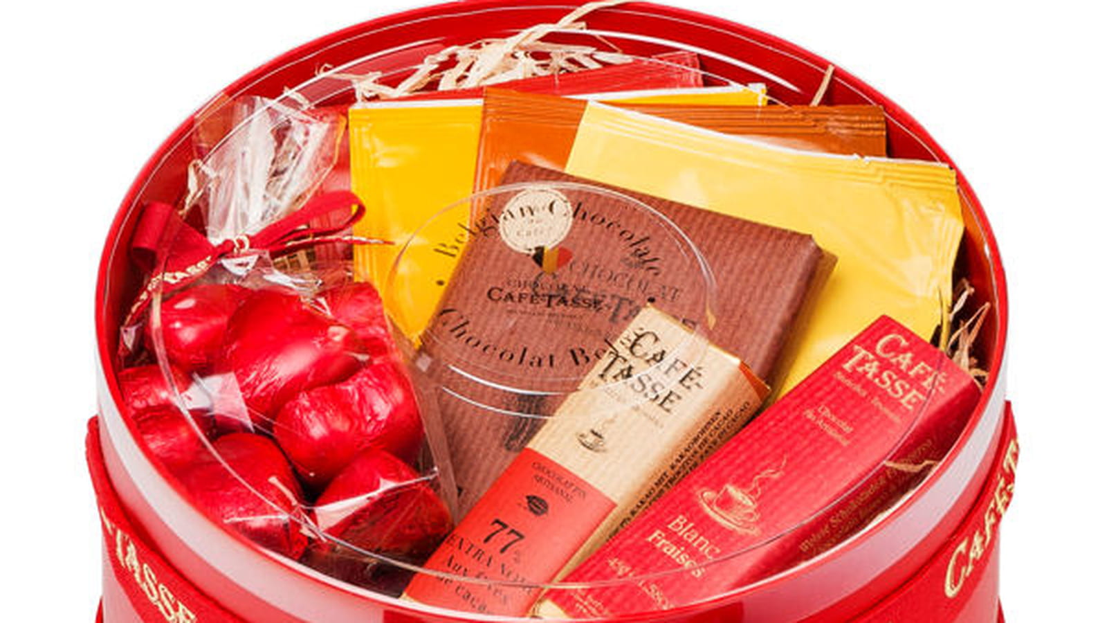 Boîte à chapeau rouge de Café Tasse