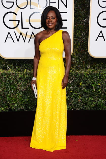Viola Davis en robe jaune à paillettes