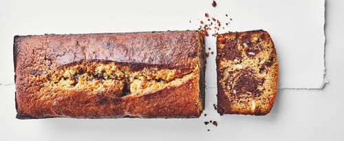Gâteau marbré, noisette, chocolat et fleur de sel sans sucre