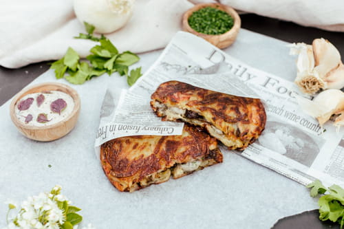 Galette de pommes de terre à l’effiloché de dinde