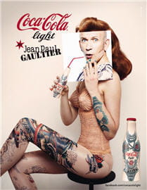 la bouteille tattoo de jean paul gaultier coca cola light