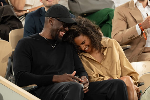 Cindy Bruna hilare avec son mari &agrave; Roland-Garros