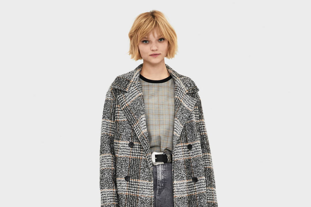 Manteau En Laine Bershka - Taille S/38 - Multicouleur - Occasion Très Bon état