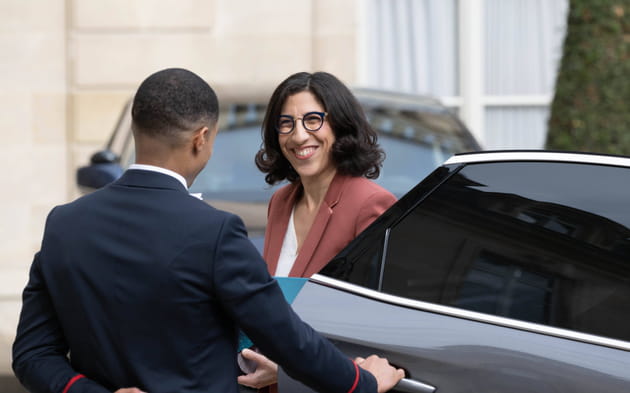 Rima Abdul-Malak, ministre de la Culture, arrive au Conseil des Ministres le 23&nbsp;mai