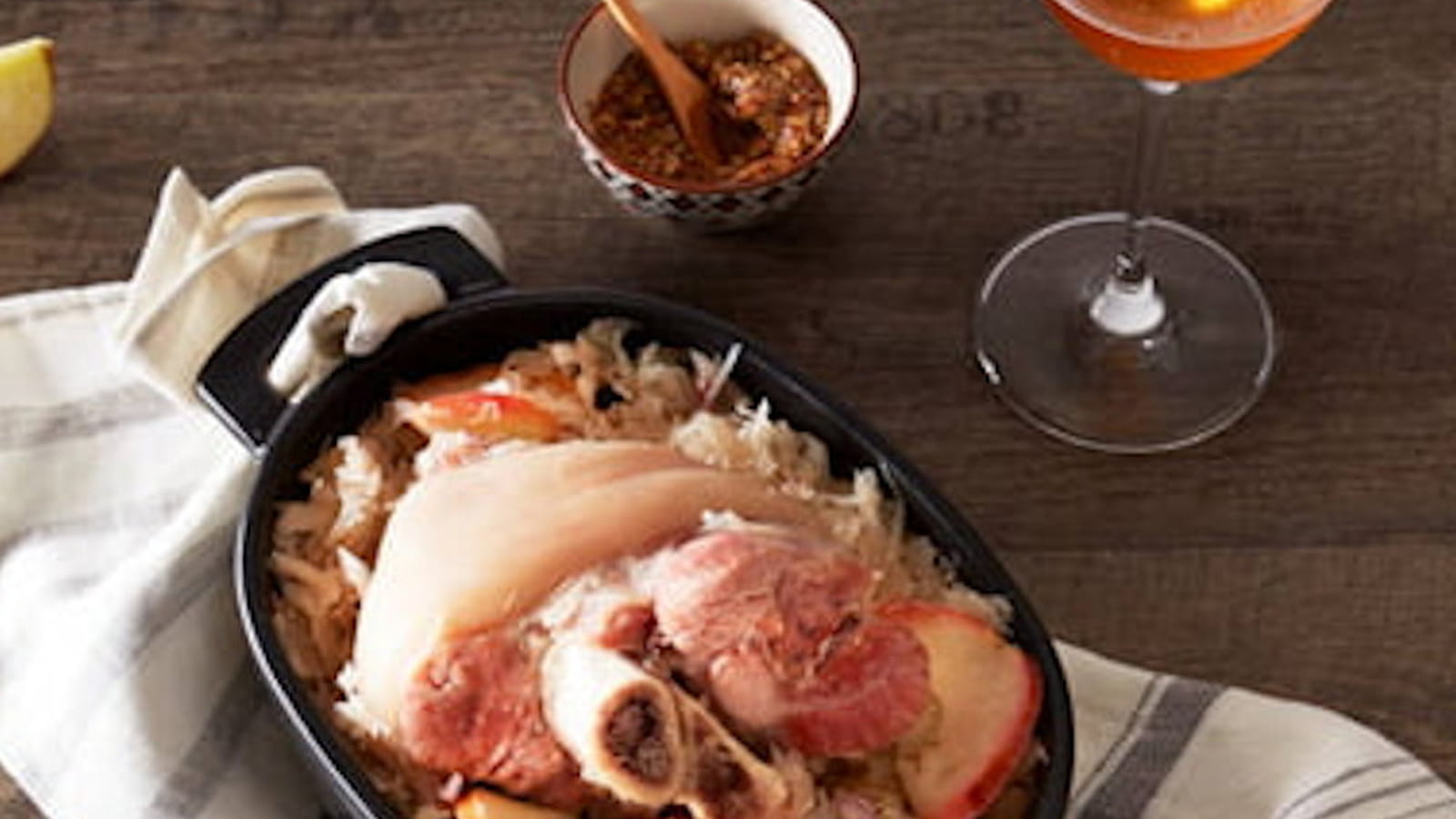 Jarret de porc braisé au cidre