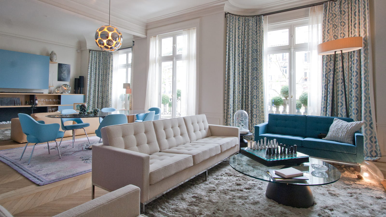 Salon bleu caenuleum et azur