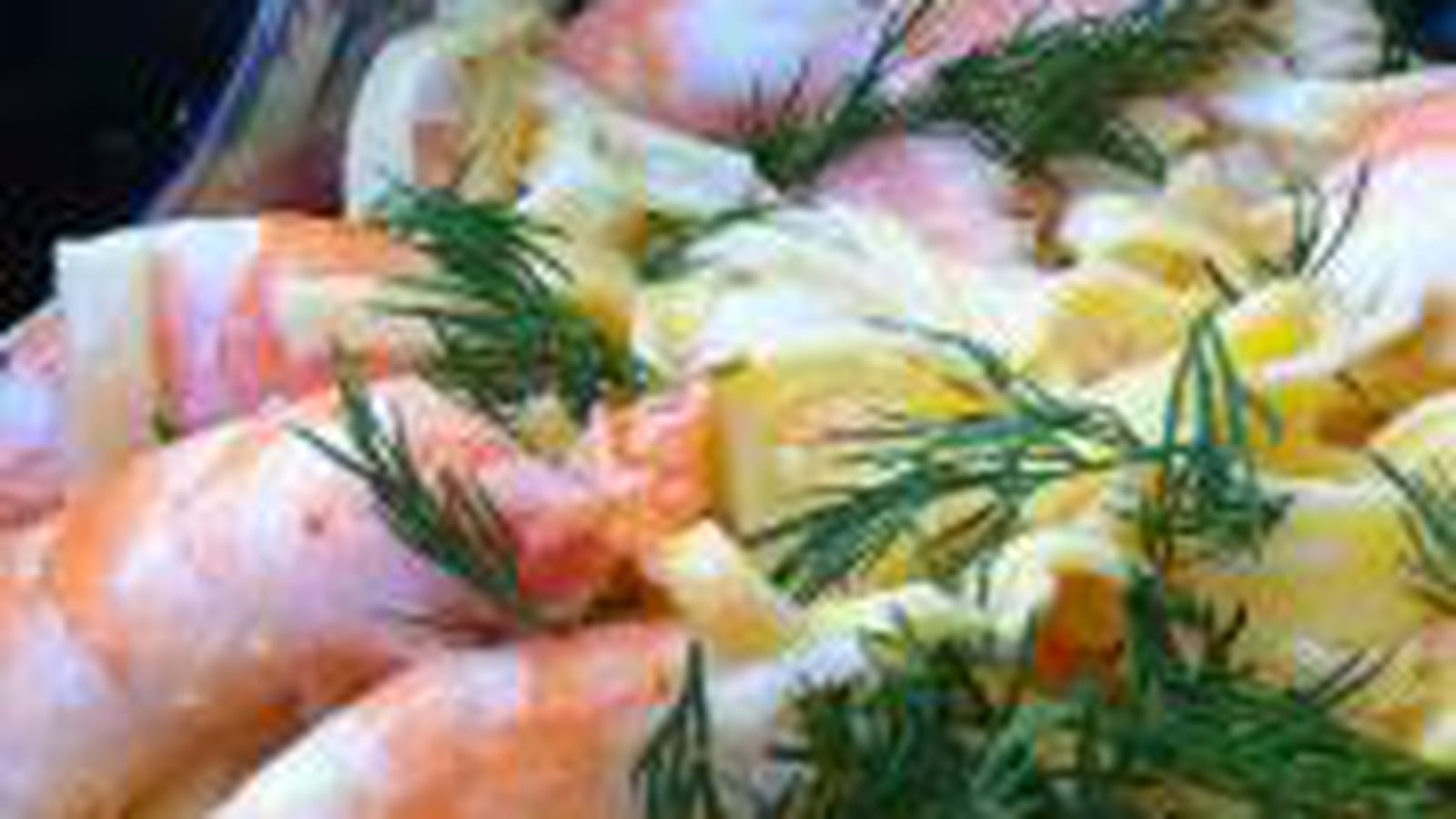 Salade de pâtes fraîches aux crevettes