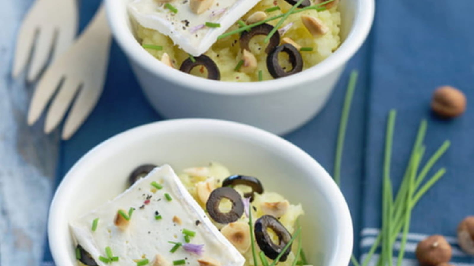 Écrasé de pommes de terre, olives, noisettes et Caprice des Dieux