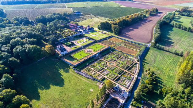 Les jardins du ch&acirc;teau de Valmer vus du ciel