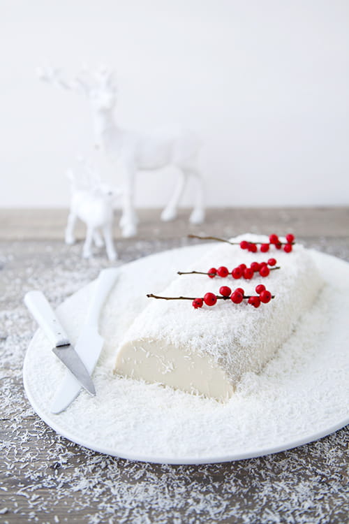 Bûche tofu, coco, vanille