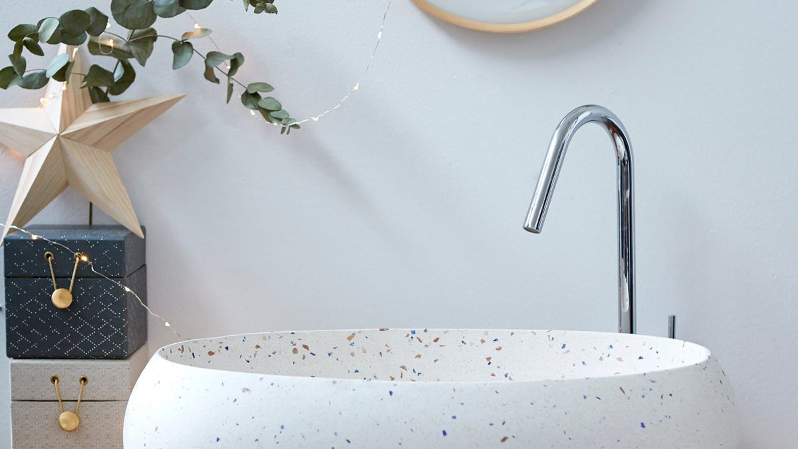 Une vasque en terrazzo
