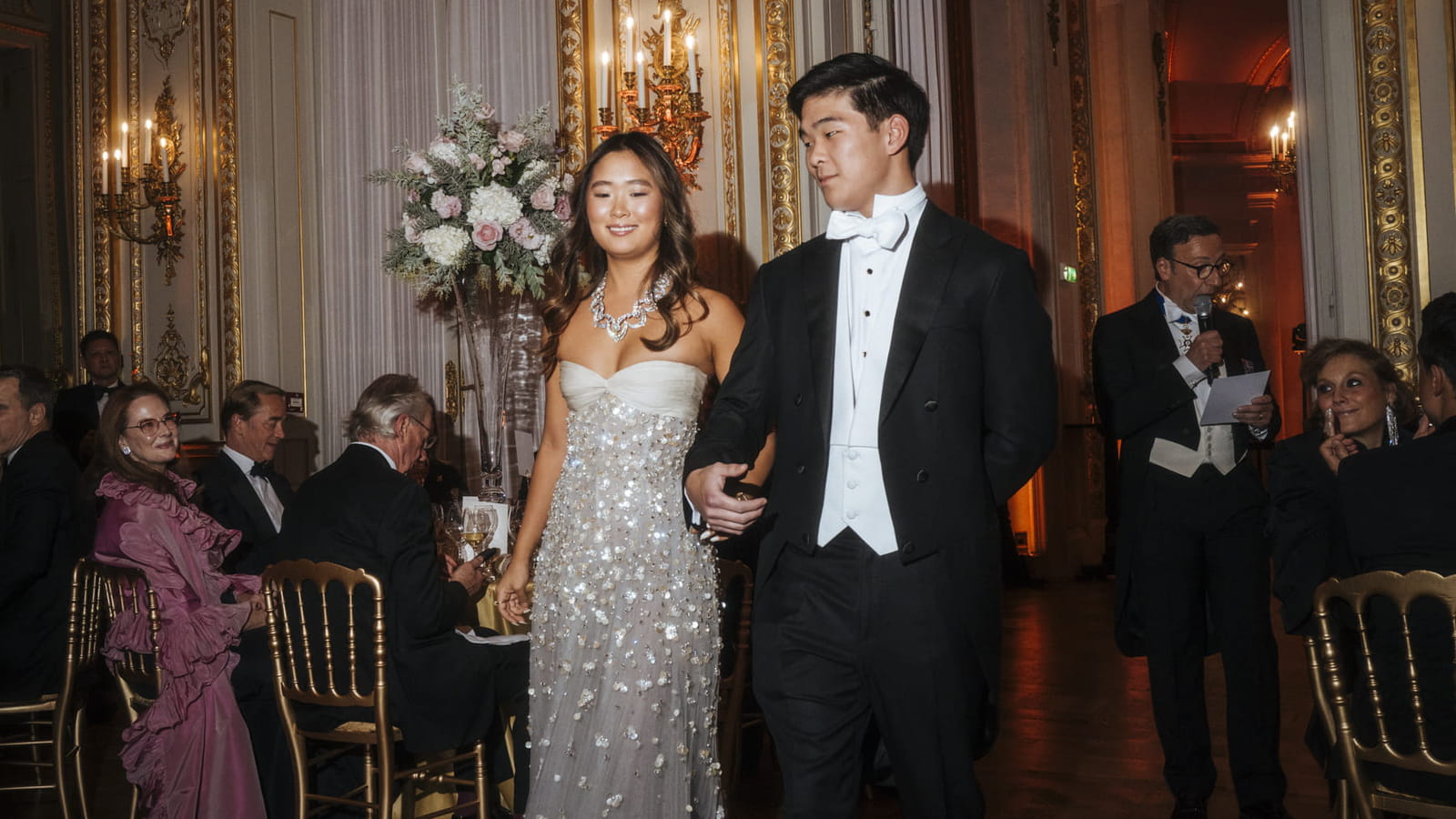 Sarah Bae et son cavalier James Bae