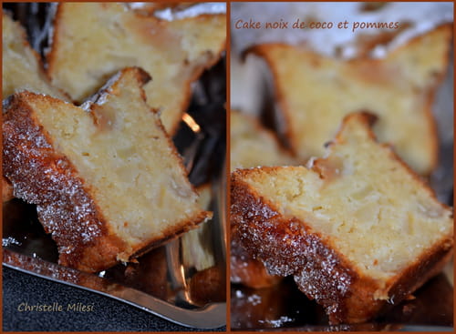 Cake aux pommes et noix de coco