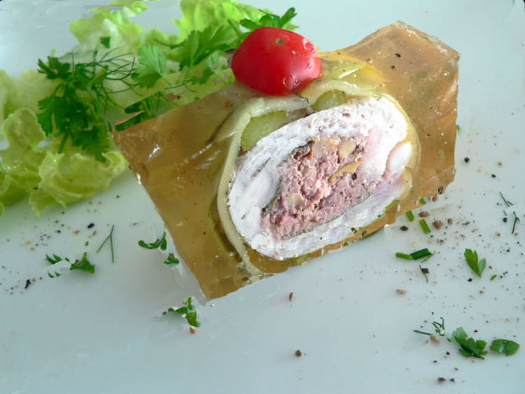 Recette de Galantine de lapin en gelée Recette de Galantine de lapin en gelée