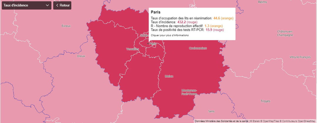 carte coronavirus ile-de-france
