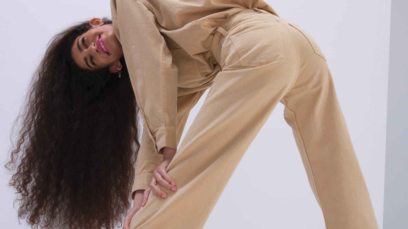 Jean beige recyclé Monki