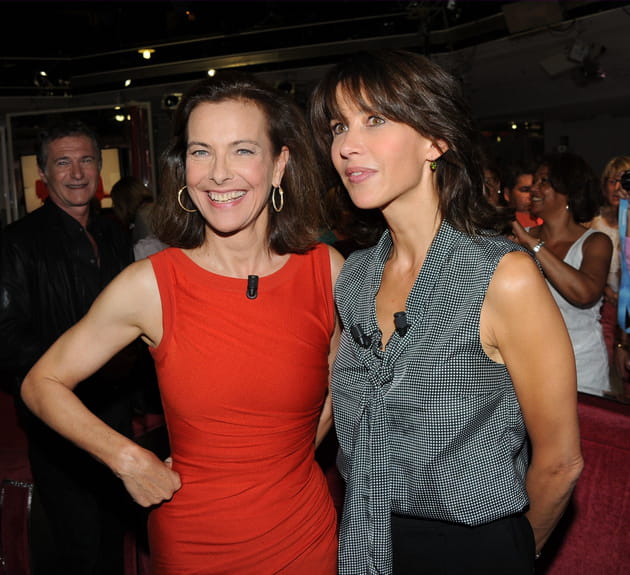 Avec Carole Bouquet, sur l'enregistrement de "Vivement Dimanche"