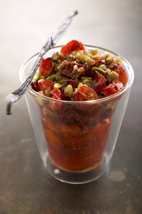Crumble aux deux tomates vanillées