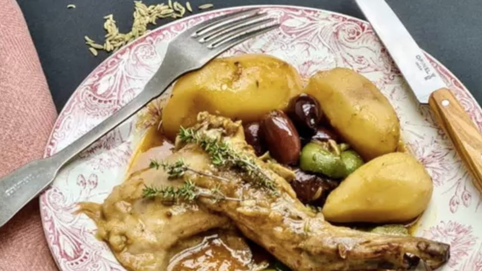 Lapin aux olives et au fenouil