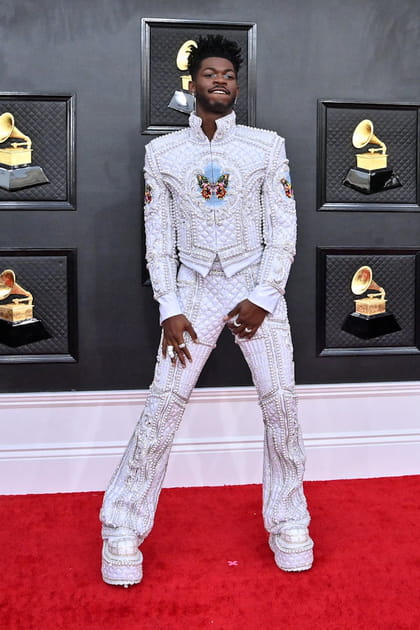 Lil Nas X en ensemble Balmain