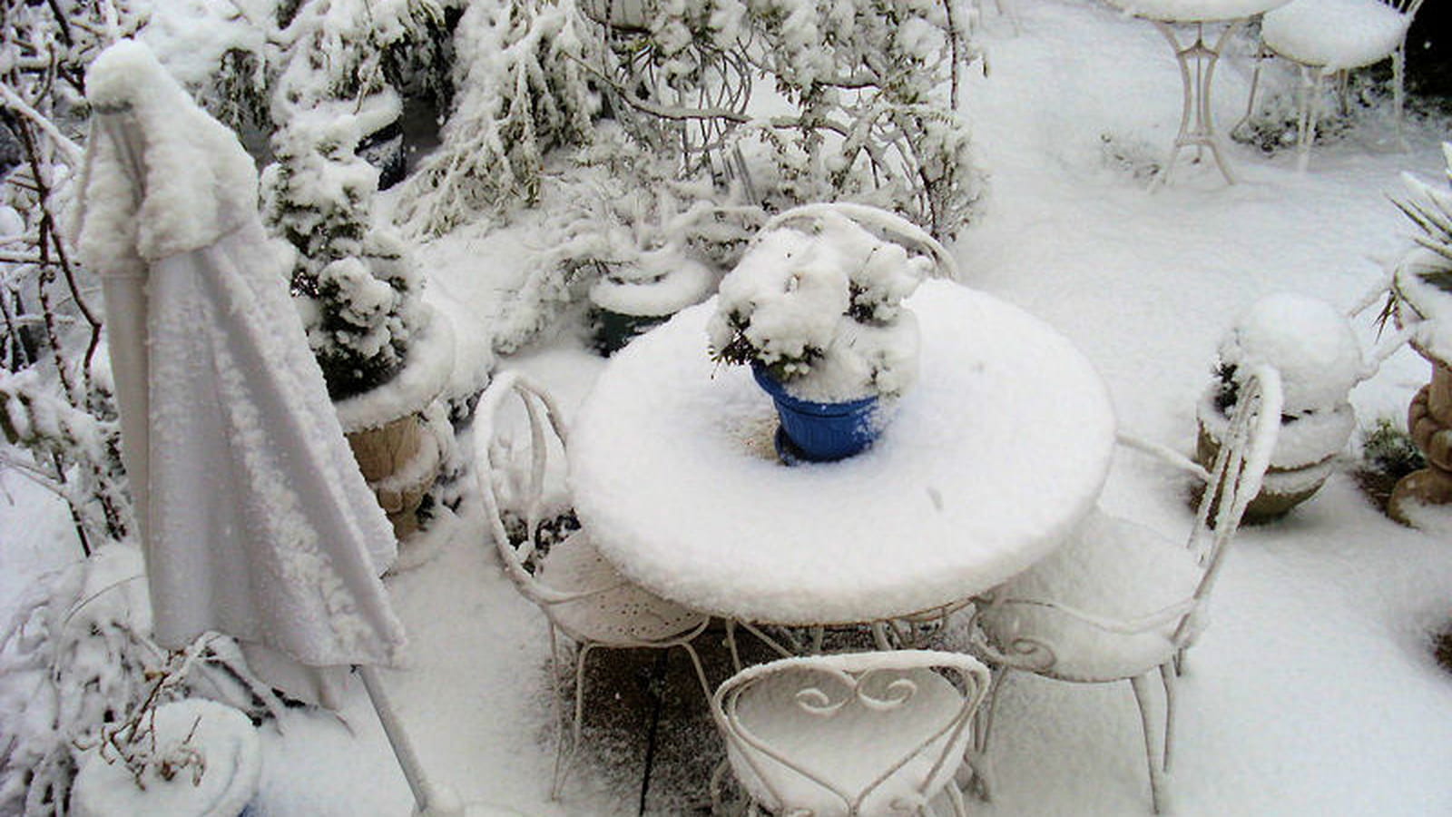 Salon de jardin en hiver