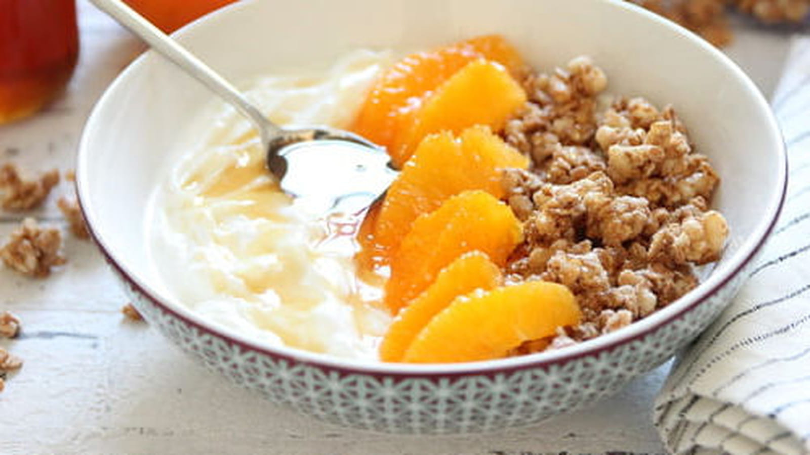 Bowl vitaminé fromage blanc, orange et miel