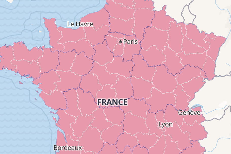 CARTE COVID-19 : contamination en France, zone rouge, Europe