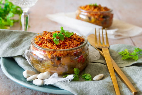 Crumble de Haricots Tarbais au chorizo & parmesan