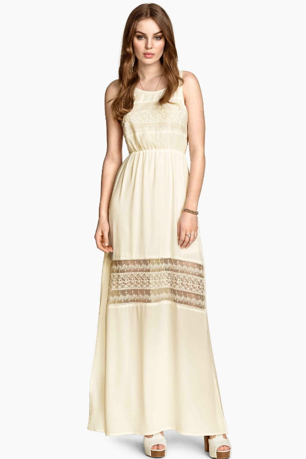 Robe longue écrue de H&M