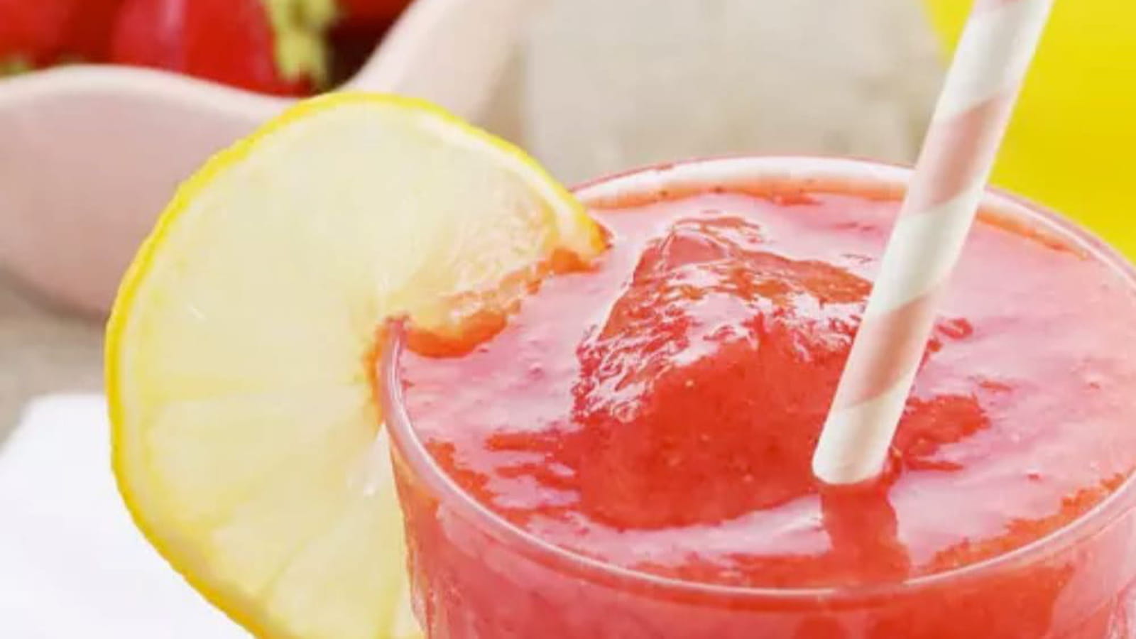 Granité aux fraises et citron