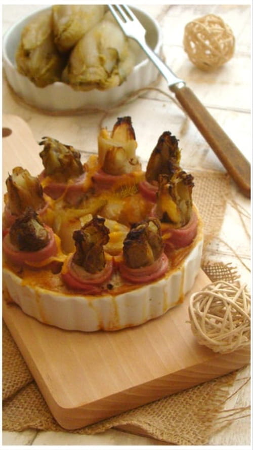 Chicons braisés au jambon cru à la chicorée
