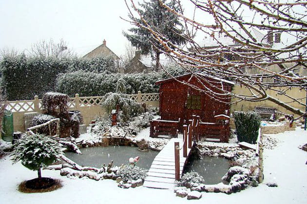 Un bassin sous la neige