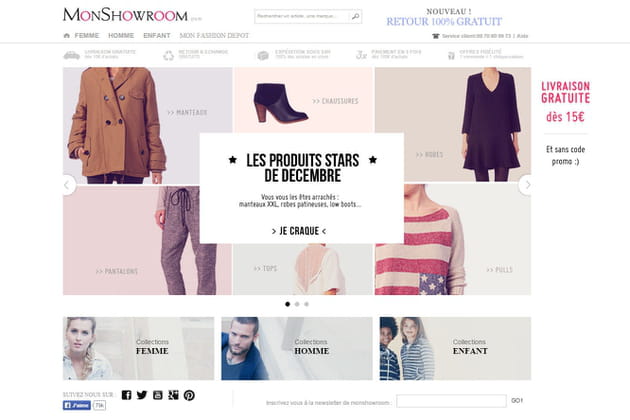 Le e-shop de Monshowroom