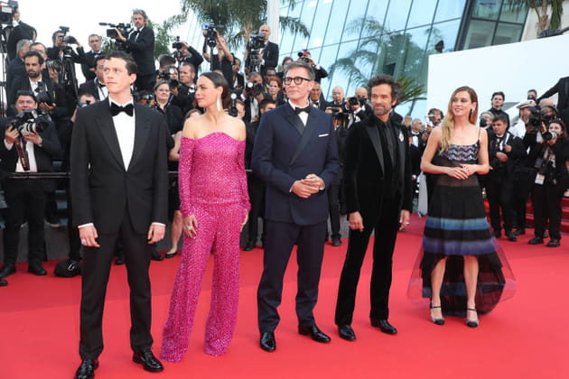 Finnegan Oldfield, B&eacute;r&eacute;nice Bejo, Michel Hazanavicius, Romain Duris et Matilda Anna Ingrid Lutz &agrave; la projection de "Final Cut (Coupez!)"