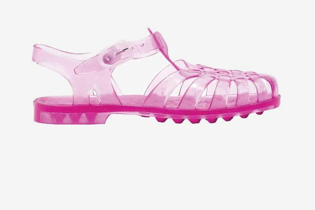 sandale plate rose poudré