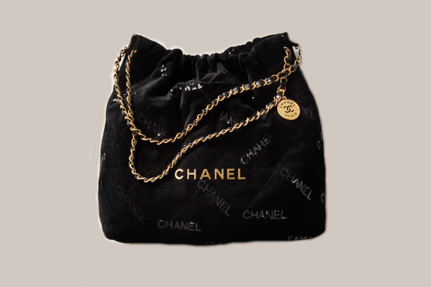 Sac &agrave; main noir en velours