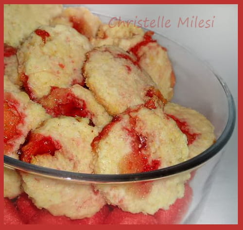 Sablés noix de coco et fraises Tagada